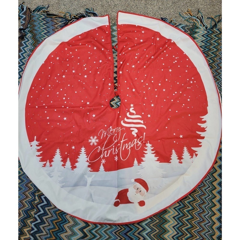 Christmas Tree skirt Red Santa